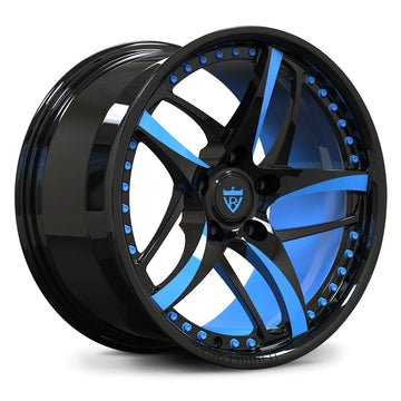 Blue Inner Barrel Custom Monoblock Wheel RV-MC36 for Corvette C6 Z06 – Forged Upgrade